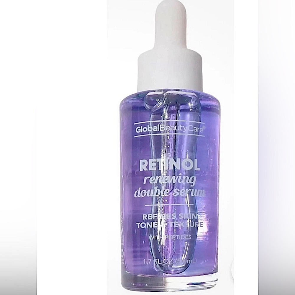 Global Beauty Care Retinol Renewing Double Serum with Peptides, Lot of 2.